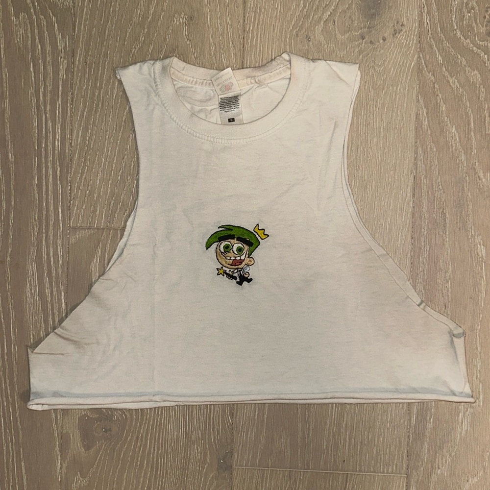 Nickelodeon Fairly Odd Parents Cosmo Hand Stitched Crop Top Size Small